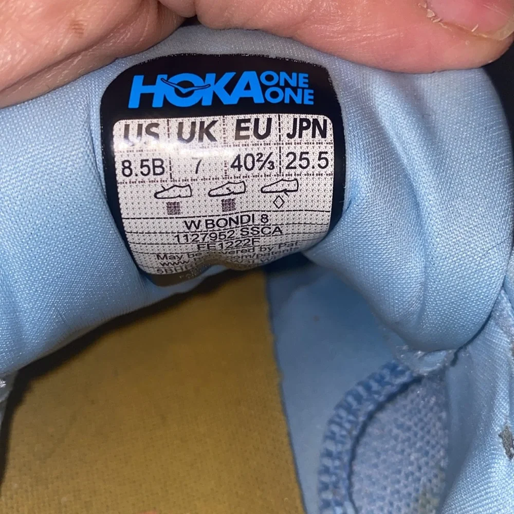 Hoka One One Bondi 8 Blue and Yellow woman’s sz 8.5B - Picture 7 of 7